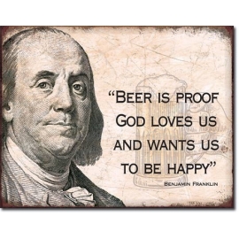 Posters Plechová cedule Ben Franklin - Beer, (12,5 x 16 cm)