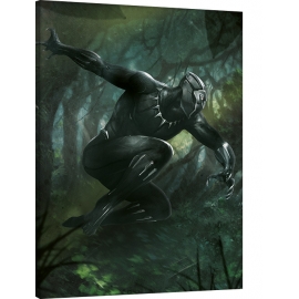 Posters Obraz na plátně Black Panther - Forest Chase, (60 x 80 cm)