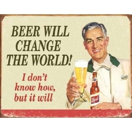 Posters Plechová cedule EPHEMERA - PIVO - Change World, (40 x 31,5 cm)