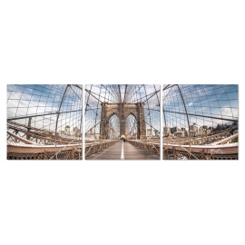 Posters Obraz na zeď - Brooklyn bridge, (150 x 50 cm)