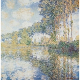 Posters Obraz, Reprodukce - Topoly na břehu řeky Epte, Claude Monet, (95 x 95 cm)