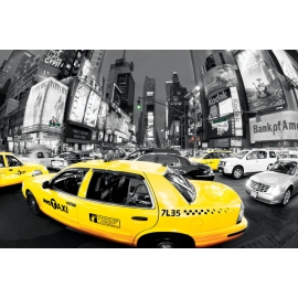 Posters Plakát, Obraz - Rush hour Times square - Yellow cabs, (91,5 x 61 cm)