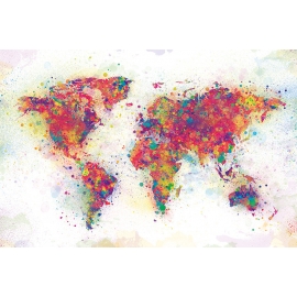 Posters Plakát, Obraz - World Map - Colour Splash, (91,5 x 61 cm)