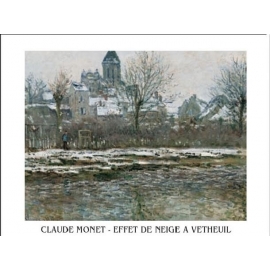 Posters Reprodukce Claude Monet - Kostel ve Vétheuil pod sněhem, 1878 , (70 x 50 cm)