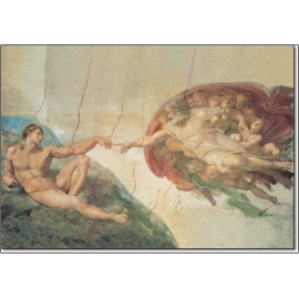 Posters Reprodukce Michelangelo Buonarroti - Zrození Adama , (100 x 50 cm)