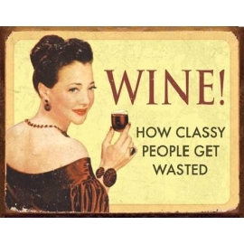 Posters Plechová cedule EPHEMERA - WINE - For Classy People, (40 x 31,5 cm)