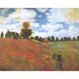 Posters Reprodukce Claude Monet - Vlčí mák, Pole s vlčím mákem, 1873 , (120 x 90 cm)