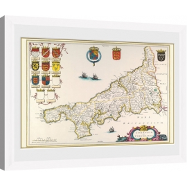 Posters Obraz na zeď - Maps - Cornwall (White)