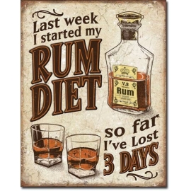 Posters Plechová cedule Rum Diet, (30 x 42 cm)