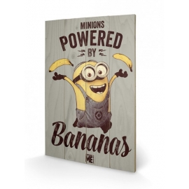 Posters Obraz na dřevě - Já, padouch - Powered by Bananas, (40 x 59 cm)