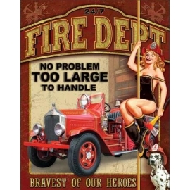 Posters Plechová cedule FIRE DEPT - no problem, (32 x 41 cm)