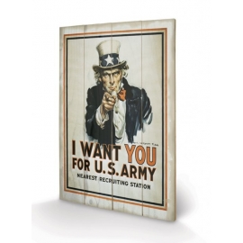 Posters Obraz na dřevě - I Want You - Uncle Sam, (40 x 59 cm)