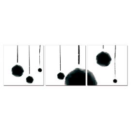 Posters Obraz na zeď - Modern Design - Hanging Balls (B&W), (120 x 40 cm)