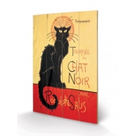 Posters Dřevěný obraz Chat Noir, (40 x 59 cm)