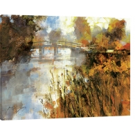 Posters Obraz na plátně Chris Forsey - Bridge at Autumn Morning, (80 x 60 cm)