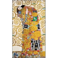 Posters Obraz, Reprodukce - Naplnění (Objetí) - vlys z paláce Stoclet, 1909, Gustav Klimt, (24...