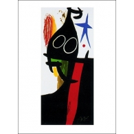 Posters Reprodukce Joan Miró - Saracen s modrou hvězdou , (60 x 80 cm)