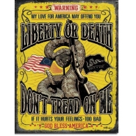 Posters Plechová cedule Don't Tread On Me - Warning, (12,5 x 16 cm)