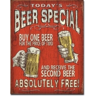 Posters Plechová cedule Todays Beer Special, (12,5 x 16 cm)