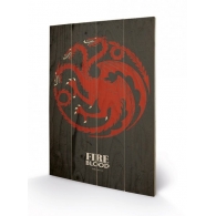 Posters Dřevěný obraz Hra o Trůny - Game of Thrones - Targaryen, (40 x 59 cm)