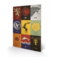 Posters Dřevěný obraz Hra o Trůny - Game of Thrones - Sigils, (40 x 59 cm)