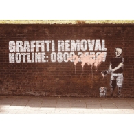 Posters Plakát, Obraz - Banksy Street Art - Graffity Removal Hotline, (59 x 42 cm)