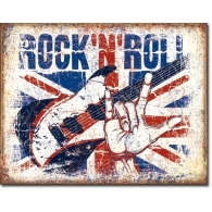 Posters Plechová cedule Rock n Roll, (16 x 12,5 cm)