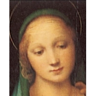 Posters Reprodukce Raffaello - Rafael Santi - Madona del Granduca, 1505 (část) , (35 x 50 cm)