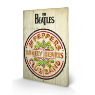 Posters Dřevěný obraz The Beatles Sgt Peppers, (40 x 59 cm)