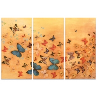 Posters Obraz na plátně Lily Greenwood - Butterflies on Warm Ochre, (100 x 150 cm)