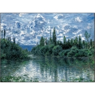 Posters Reprodukce Claude Monet - Rameno Seiny u Vetheuil , (80 x 60 cm)