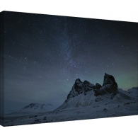 Posters Obraz na plátně David Clapp - Starry Night, Eystrahorn Mountains, Iceland, (80 x 60 cm)