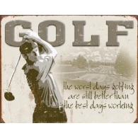 Posters Plechová cedule GOLF - best days, (41 x 32 cm)