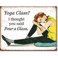 Posters Plechová cedule Yoga Class, (16 x 12,5 cm)