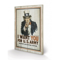 Posters Obraz na dřevě - I Want You - Uncle Sam, (40 x 59 cm)