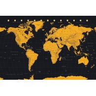 Posters Plakát, Obraz - Mapa světa - Gold World Map, (91,5 x 61 cm)