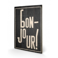 Posters Obraz na dřevě - Edu Barba - Bonjour, (40 x 59 cm)