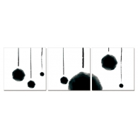 Posters Obraz na zeď - Modern Design - Hanging Balls (B&W), (120 x 40 cm)