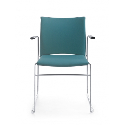 Ariz modrá čalouněná židle s područkama