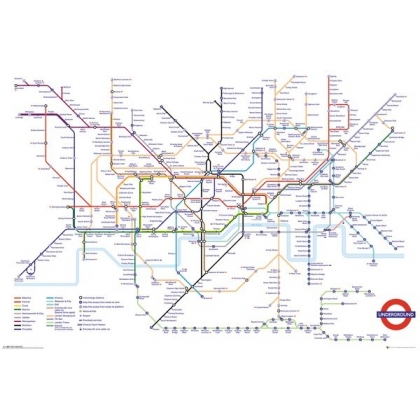 Posters Plakát, Obraz - Transport For London - Underground Map, (91,5 x 61 cm)