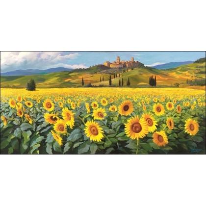 Posters Reprodukce A. Galasso - Girasoli, (100 x 50 cm)