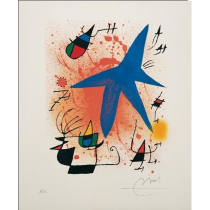 Posters Reprodukce Joan Miró - Modrá hvězda, 1972 , (60 x 80 cm)