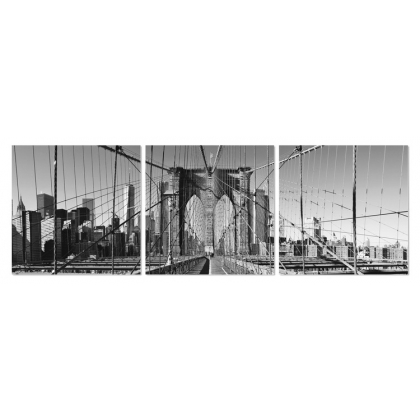 Posters Obraz na zeď - Brooklyn bridge černobílý, (180 x 60 cm)