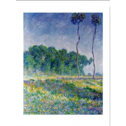 Posters Obraz, Reprodukce - Jarní krajina u Giverny, Claude Monet, (60 x 80 cm)