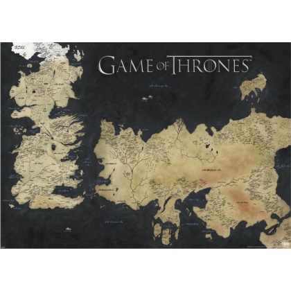 Posters Plakát, Obraz - Hra o Trůny (Game of Thrones) - mapa, (140 x 100 cm)