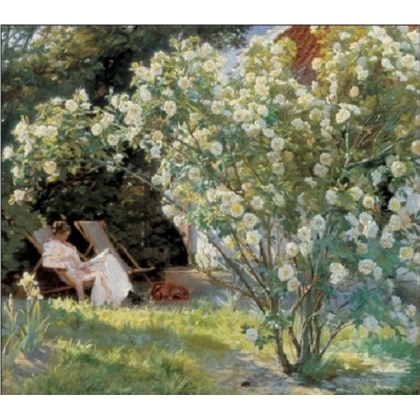 Posters Obraz, Reprodukce - Marie v zahradě (Růže), Peder Severin Kroyer, (35 x 100 cm)