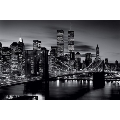 Posters Plakát, Obraz - Brooklyn bridge (B&W), (91,5 x 61 cm)