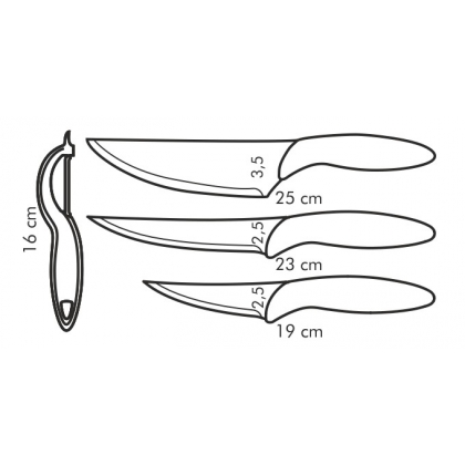 TESCOMA antiadhezní nože a škrabka PRESTO TONE, sada 4 ks-3