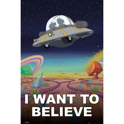 Posters Plakát, Obraz - Rick And Morty - I Want To Believe, (61 x 91,5 cm)