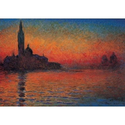 Posters Reprodukce Claude Monet - San Giorgio Maggiore za soumraku - Západ slunce v Benátkách...